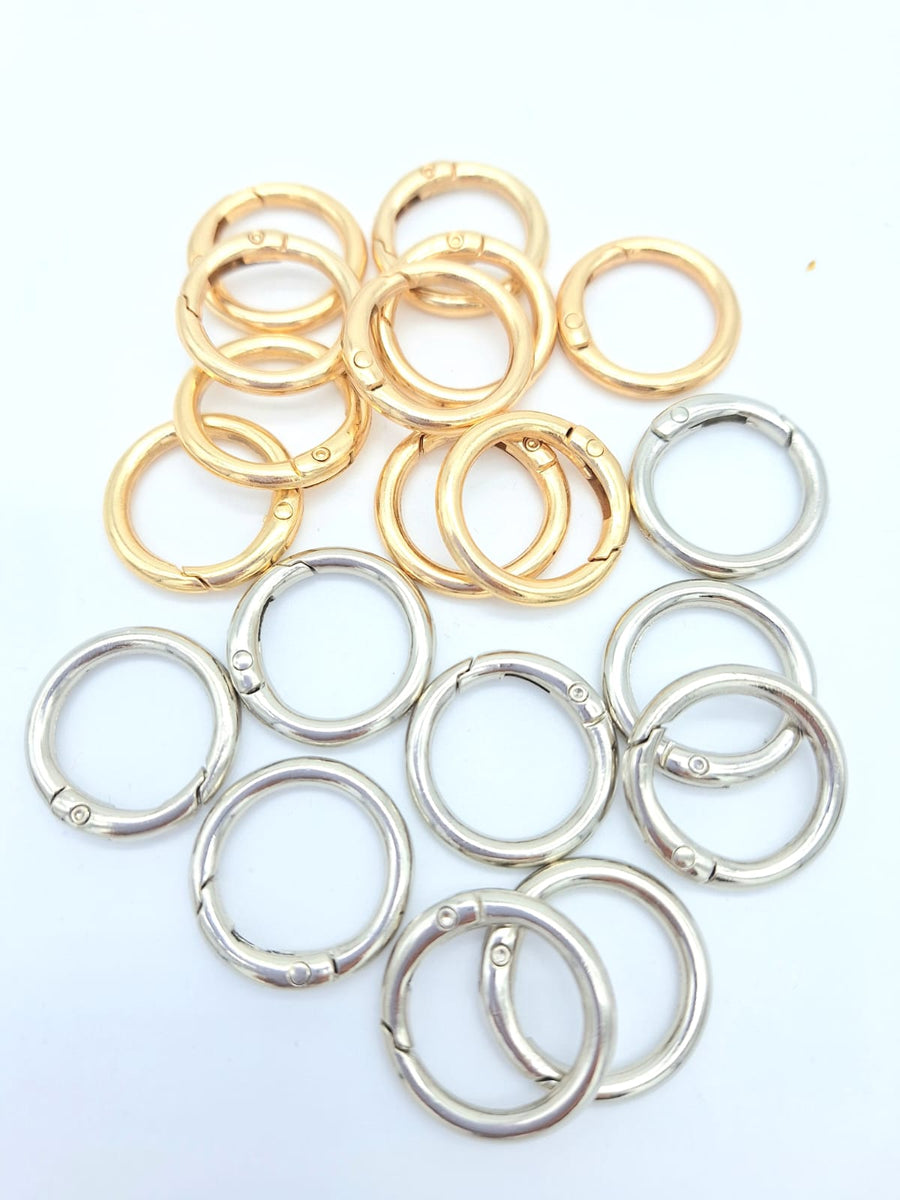 30 Mosquetones Redondos Multicolor - 25 Mm, Metal Resistente, Para Llaveros, Manualidades Y Bolsos