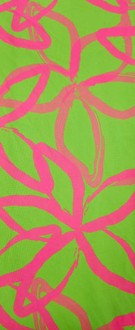 Tela abstracción verde/rosa